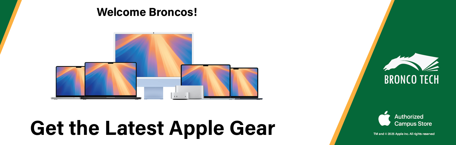 Welcome Back Broncos with Macs spread out