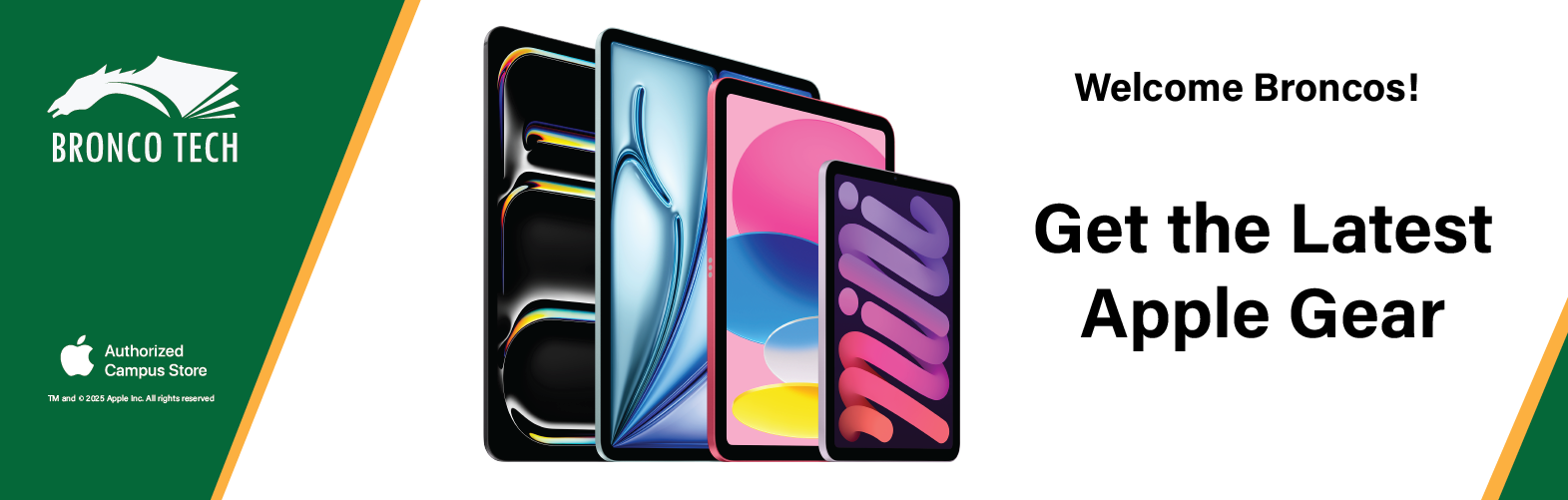 Welcome Back Broncos with iPads spread out