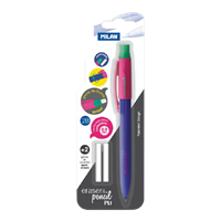 Milan Portaminas Compact Touch Mix Basic Mech Black Pencil & 2 Erasers  Carded