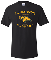 Tee Classic Design Cal Poly Pomona Over California Over Horse Head Black