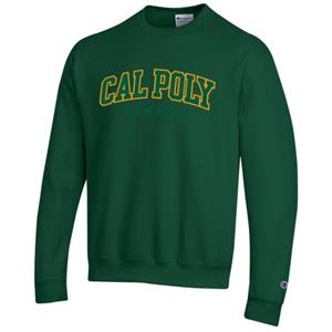 Crew Powerblend Cal Poly Arched Over Pomona Dark Green
